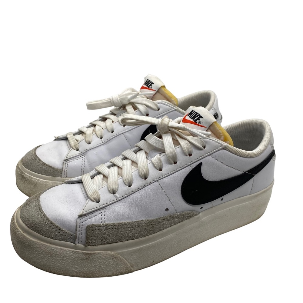 Nike Women’s White Black Low-Top Sneakers with Gray Suede
